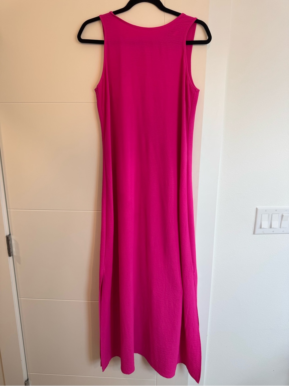 Sleeveless Fuchsia Maxi Dress - Classic Women's Slip Dress
